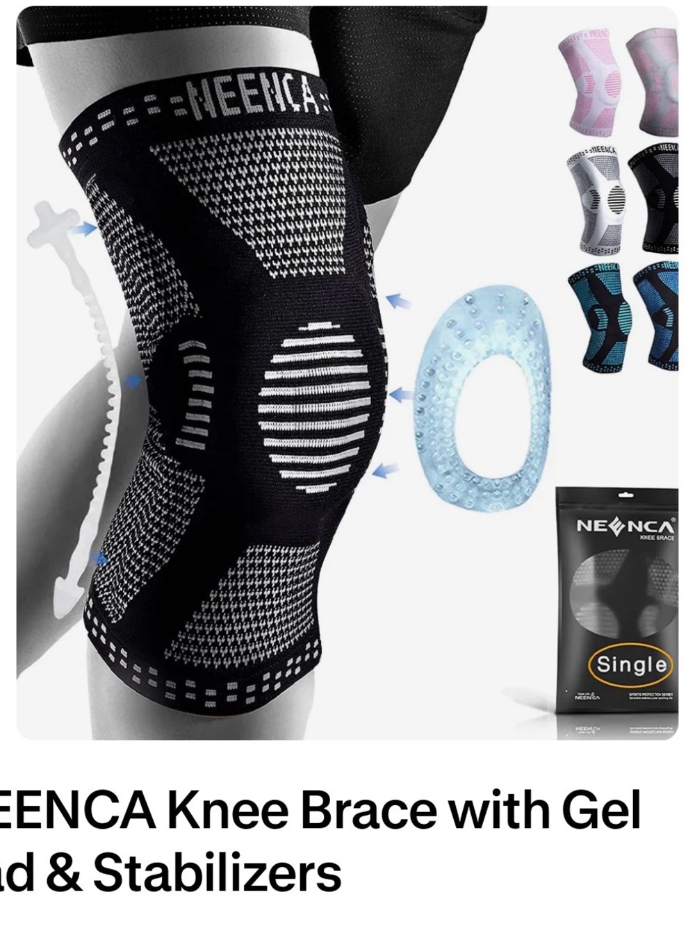 NEENCA Knee Brace with Gel Pad & stabilizer